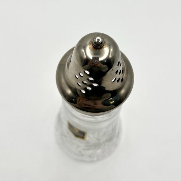 Vintage Edinburgh Scotland Crystal Muffineer Sugar Shaker Cut Glass Silverplated - Picture 4 of 11